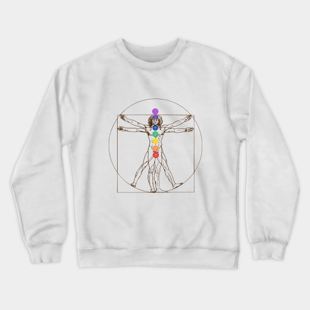 Vitruvian Man Chakras - Modern Art Crewneck Sweatshirt by Nirvanax Studio